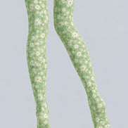 Cottage Daisy Floral Print Tights Hosiery Pantyhose L68-112
