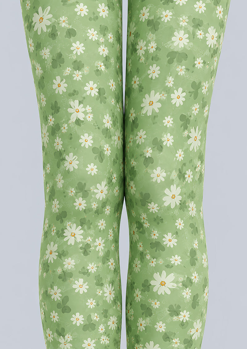 Cottage Daisy Floral Print Tights Hosiery Pantyhose L68-112