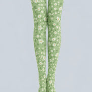 Cottage Daisy Floral Print Tights Hosiery Pantyhose L68-112