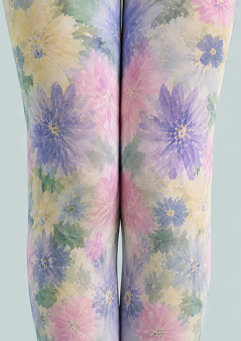 Watercolor Garden Floral Print Tights Hosiery L68-114