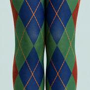 Fall Argyle Green Tights Hosiery Pantyhose L68-115
