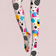 Y2K Geometric Print Tights Hosiery Pantyhose L68-117