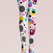 Y2K Geometric Print Tights Hosiery Pantyhose L68-117
