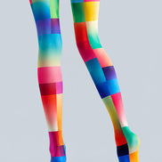 Rainbow Geometric Print Tights Hosiery Pantyhose L68-118