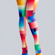 Rainbow Geometric Print Tights Hosiery Pantyhose L68-118