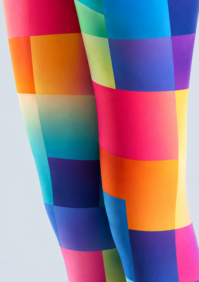 Rainbow Geometric Print Tights Hosiery Pantyhose L68-118