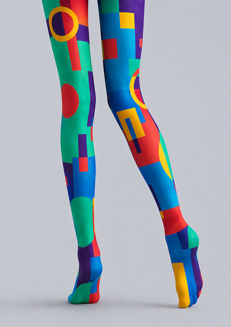 Bauhaus Inspired Graphic Tights Hosiery Pantyhose L68-119