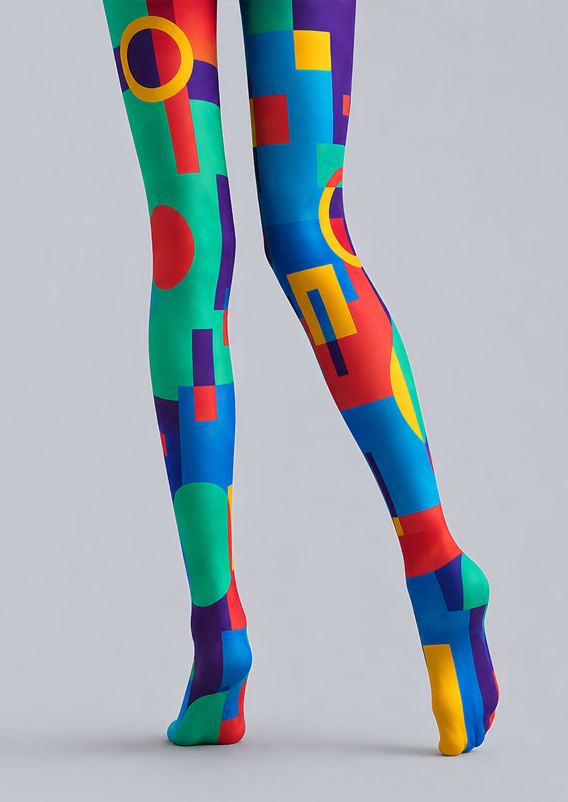 Bauhaus Inspired Graphic Tights Hosiery Pantyhose L68-119