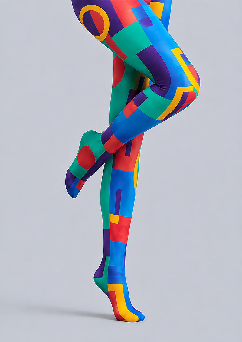Bauhaus Inspired Graphic Tights Hosiery Pantyhose L68-119