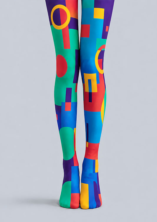 Bauhaus Inspired Graphic Tights Hosiery Pantyhose L68-119