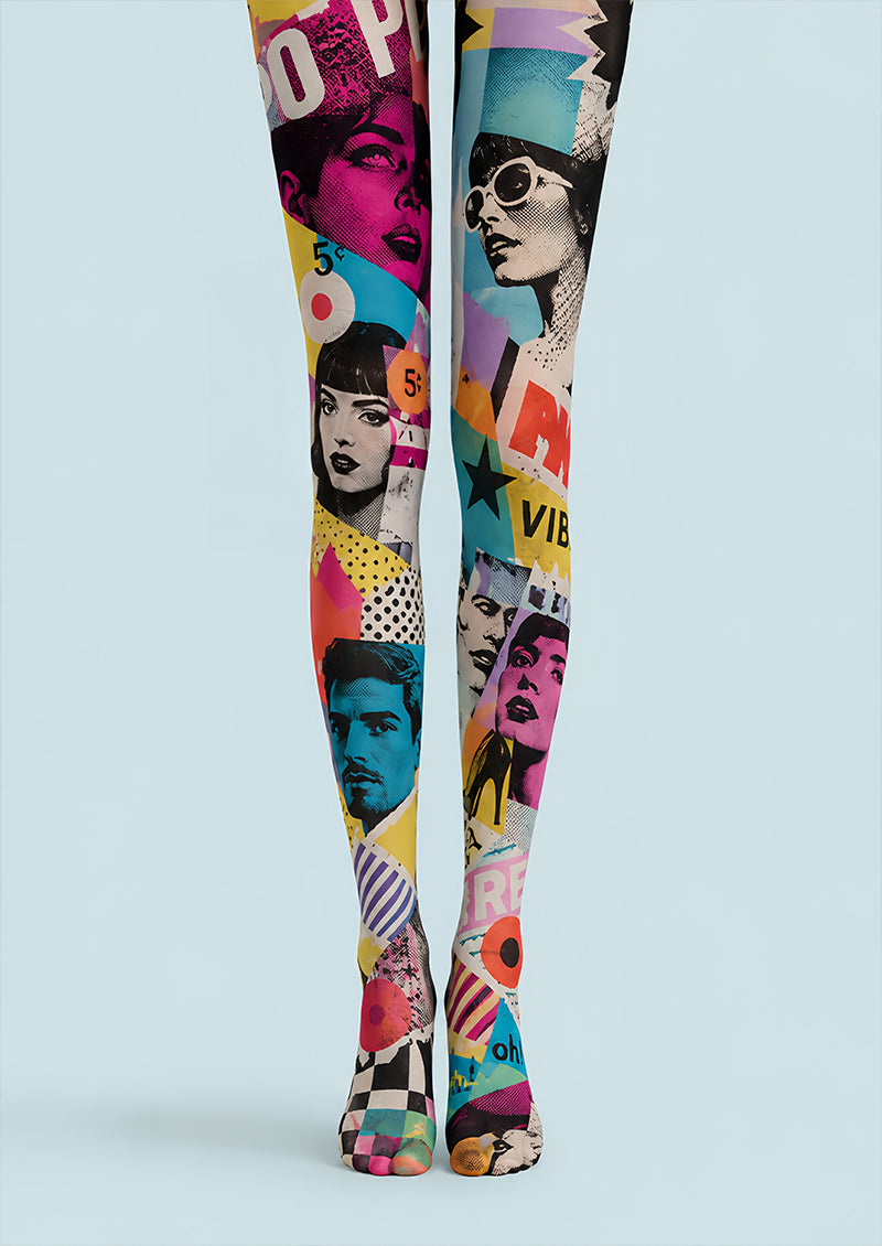 Pop Art Magazine Collage Tights Fashion Pantyhose L68-11