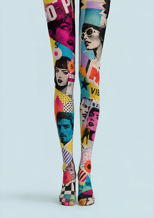 Pop Art Magazine Collage Tights Fashion Pantyhose L68-11