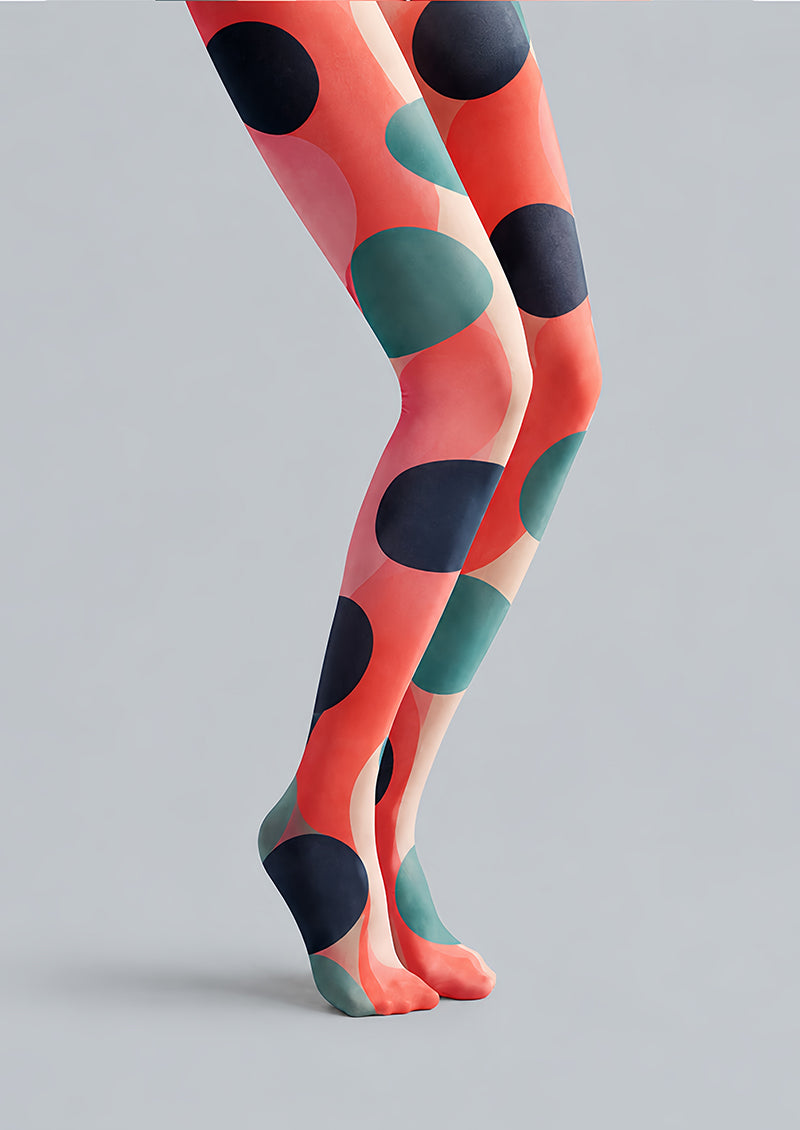 Pop Art Circle Pattern Pantyhose Rainbow Tights L68-12