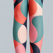 Pop Art Circle Pattern Pantyhose Rainbow Tights L68-12