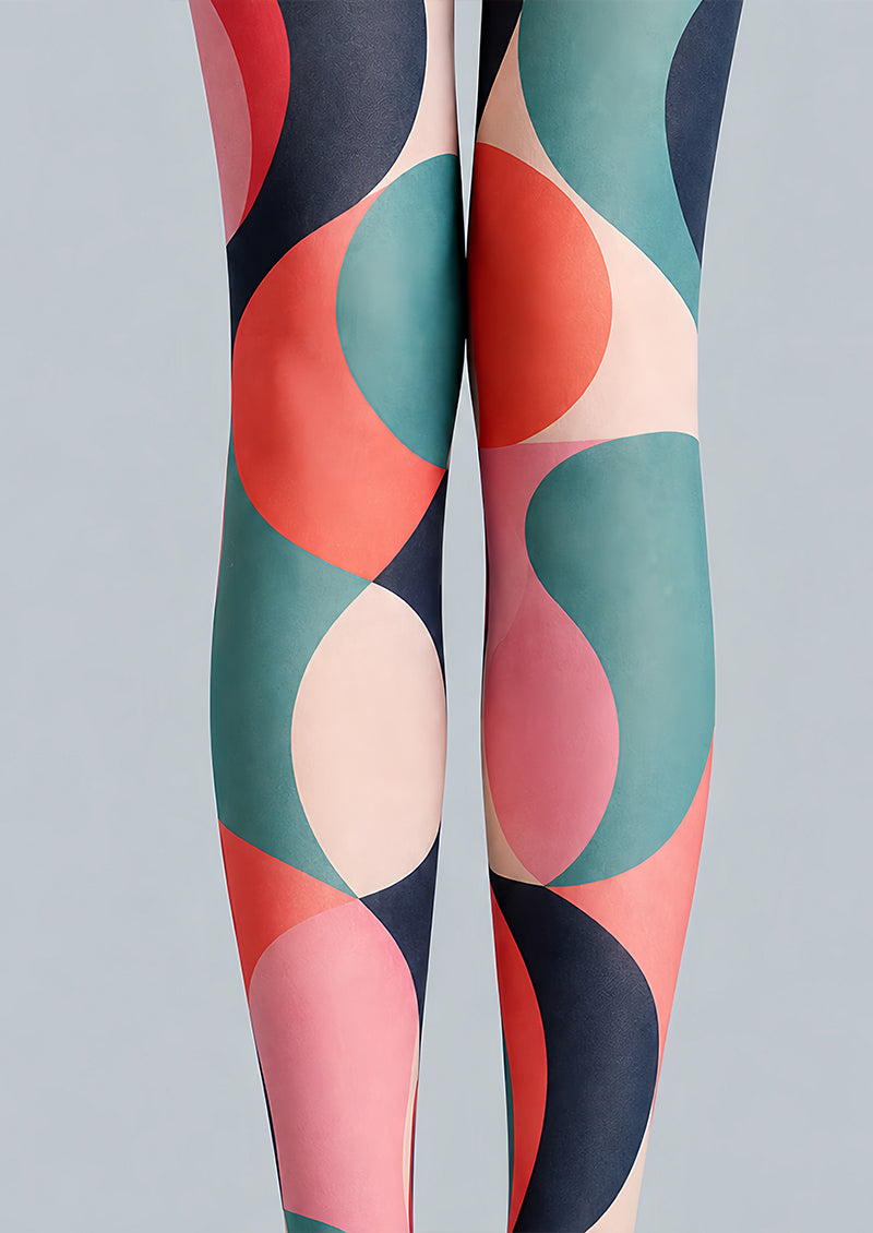 Pop Art Circle Pattern Pantyhose Rainbow Tights L68-12