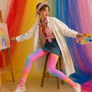 Y2K Rainbow Gradient Hosiery Tights L68-120