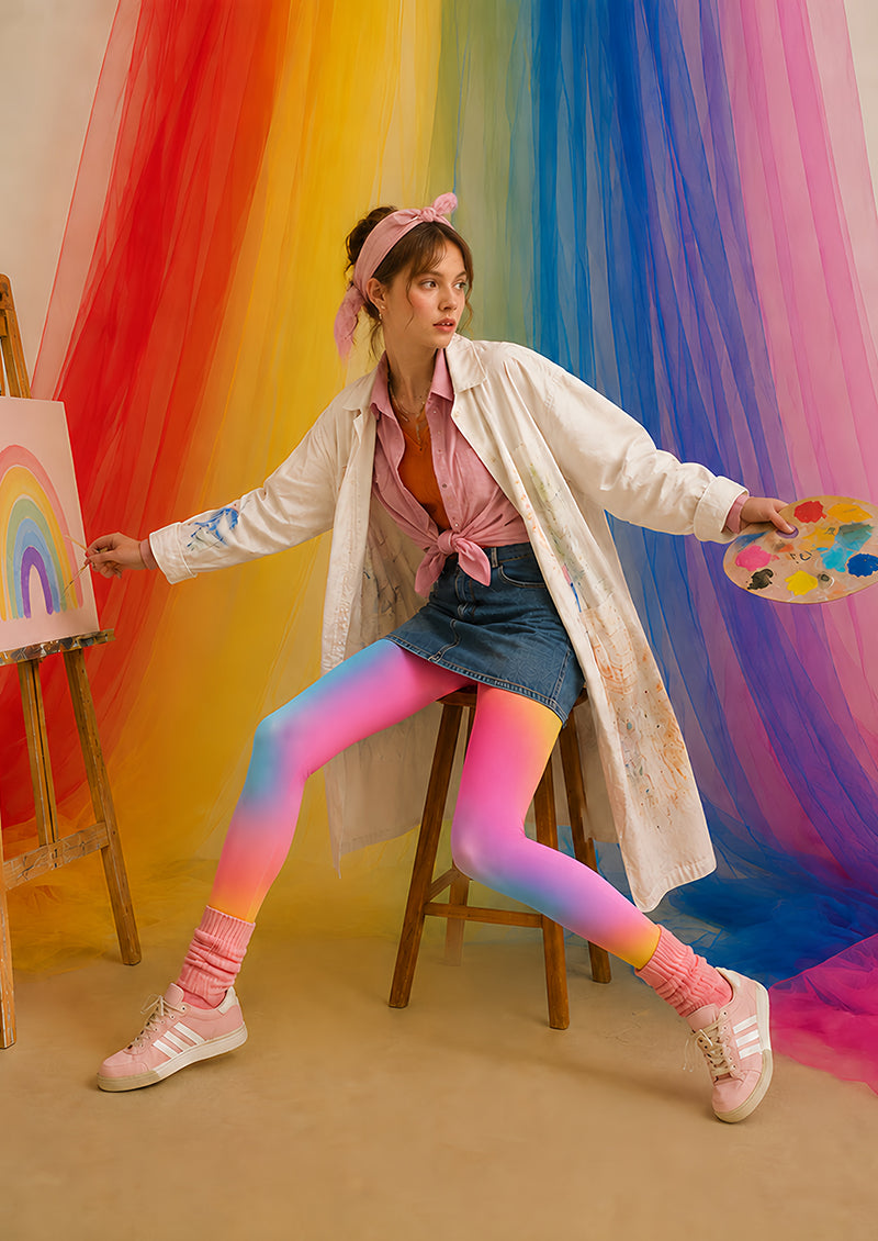 Y2K Rainbow Gradient Hosiery Tights L68-120