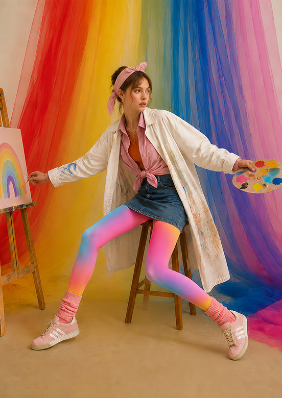 Y2K Rainbow Gradient Hosiery Tights L68-120