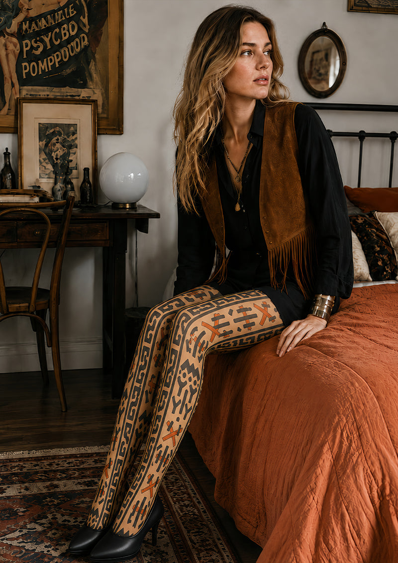 Ethnic Boho Geometric Pattern Tights L68-121