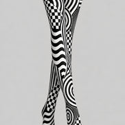Optical Illusion Wave Checker Tights Pantyhose L68-122