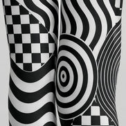Optical Illusion Wave Checker Tights Pantyhose L68-122