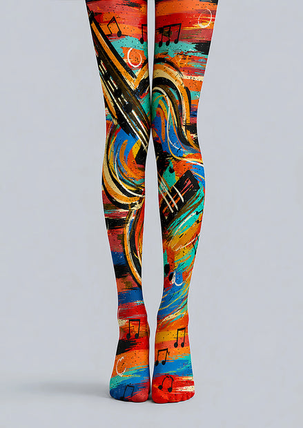 Artsy Music Pattern Tights Hosiery Pantyhose L68-124
