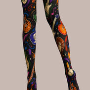 Rock Guitar Music Print Tights L68-125