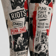 Punk Zine Graphic Print Tights Pantyhose L68-127