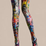 Street Art Statue Print Tights Hosiery Pantyhose L68-129