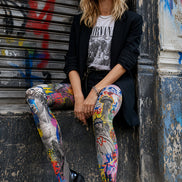 Street Art Statue Print Tights Hosiery Pantyhose L68-129