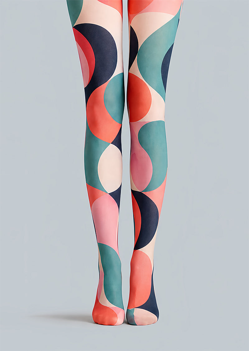 Pop Art Circle Pattern Pantyhose Rainbow Tights L68-12