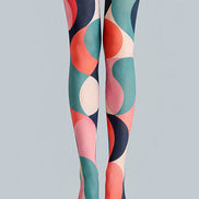Pop Art Circle Pattern Pantyhose Rainbow Tights L68-12