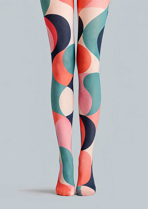 Pop Art Circle Pattern Pantyhose Rainbow Tights L68-12