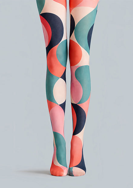 Pop Art Circle Pattern Pantyhose Rainbow Tights L68-12