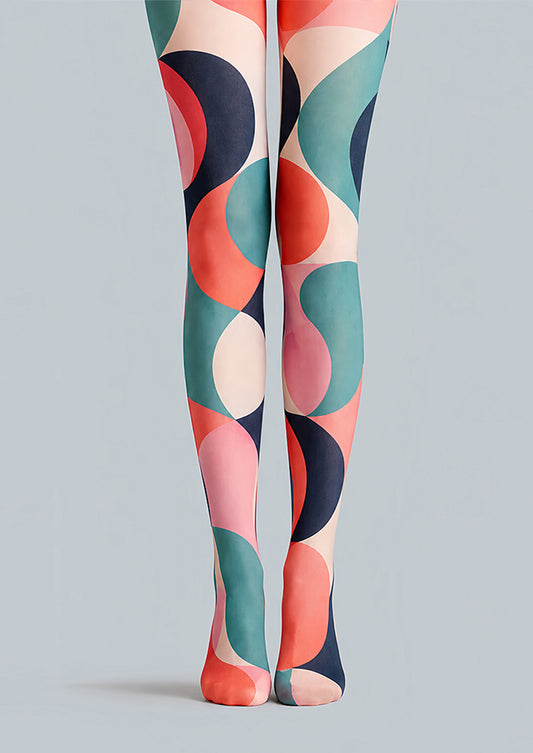Pop Art Circle Pattern Pantyhose Rainbow Tights L68-12