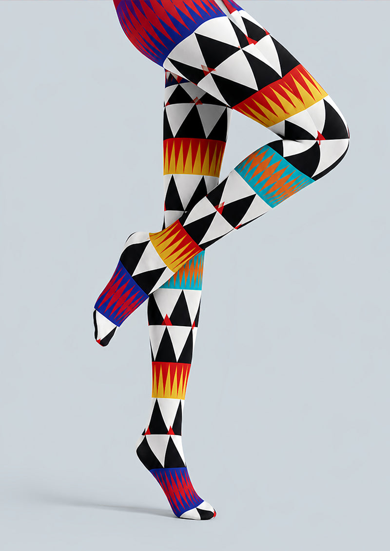Harlequin Geometric Tights Hosiery Pantyhose L68-130