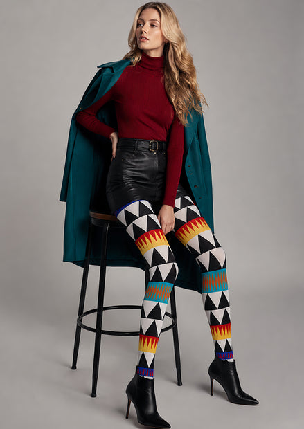 Harlequin Geometric Tights Hosiery Pantyhose L68-130