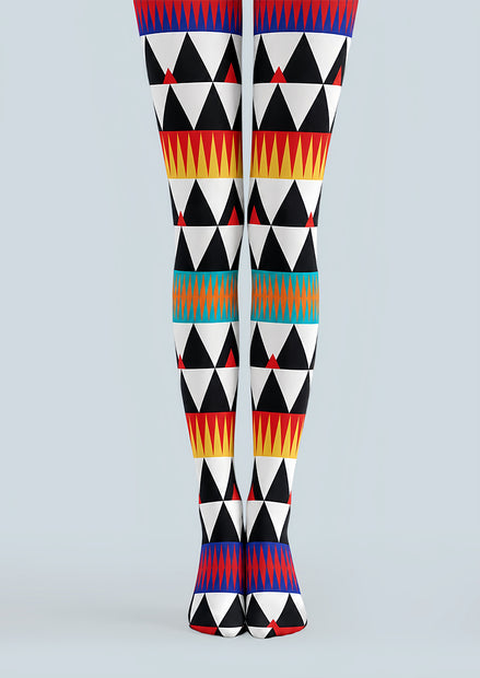 Harlequin Geometric Tights Hosiery Pantyhose L68-130