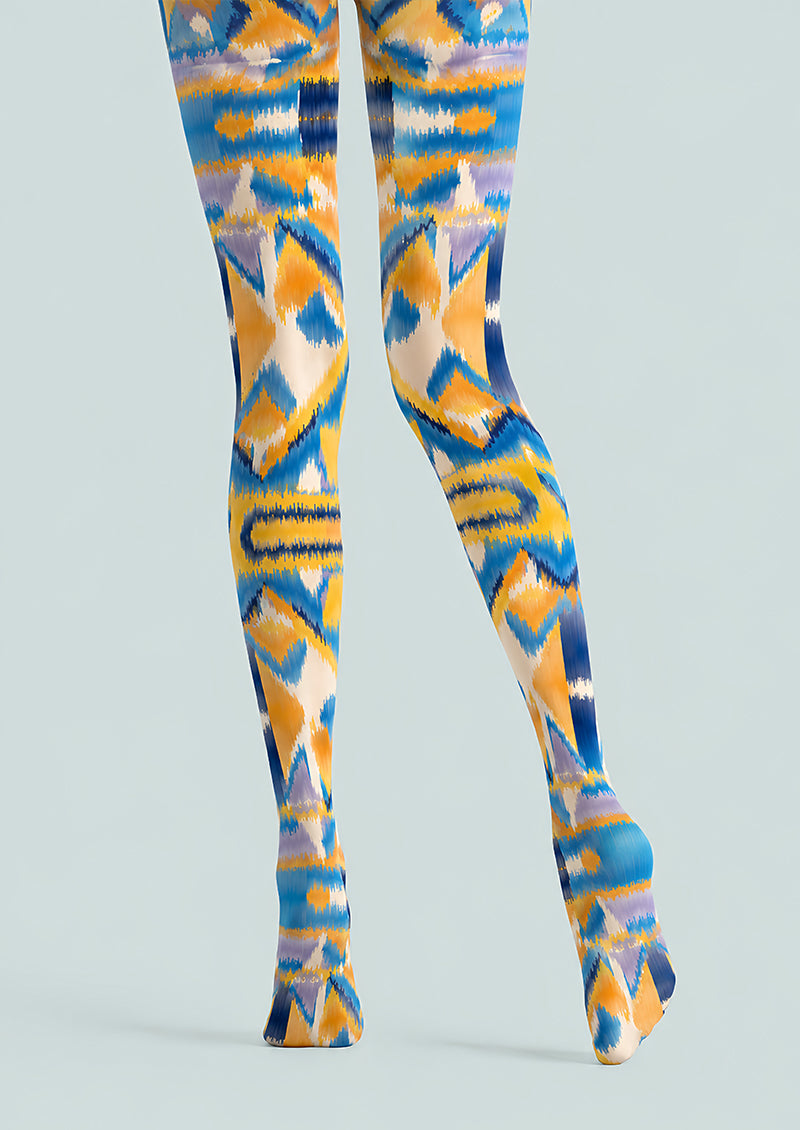 Boho Tribal Ikat Print Tights Hosiery L68-131