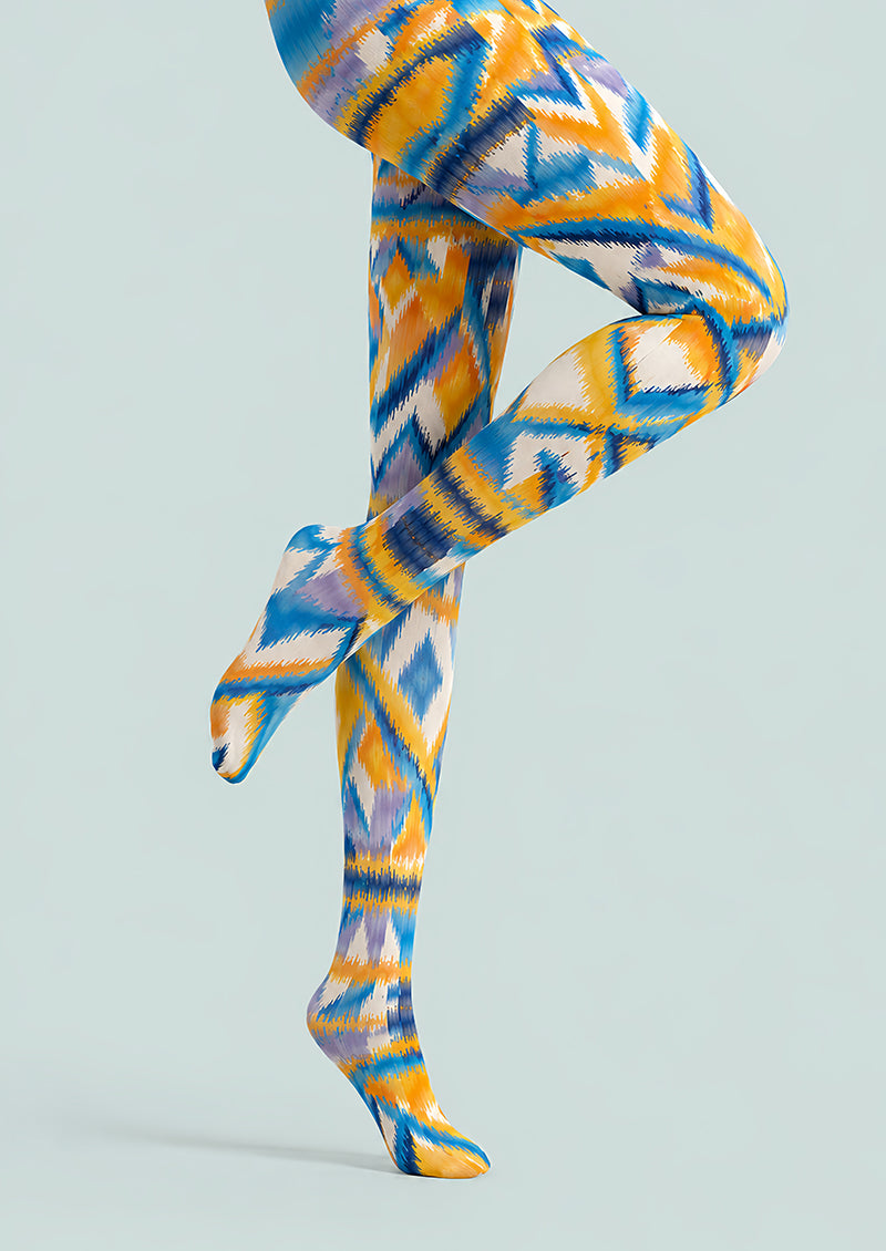 Boho Tribal Ikat Print Tights Hosiery L68-131