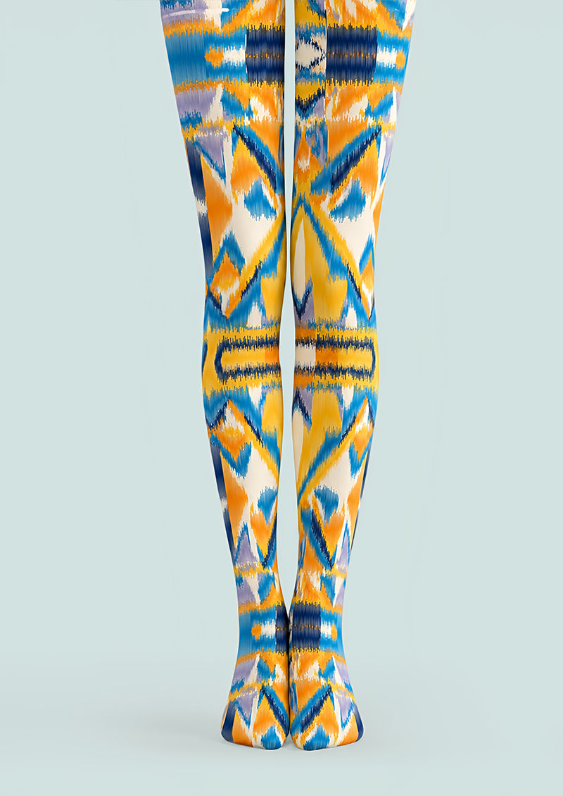 Boho Tribal Ikat Print Tights Hosiery L68-131