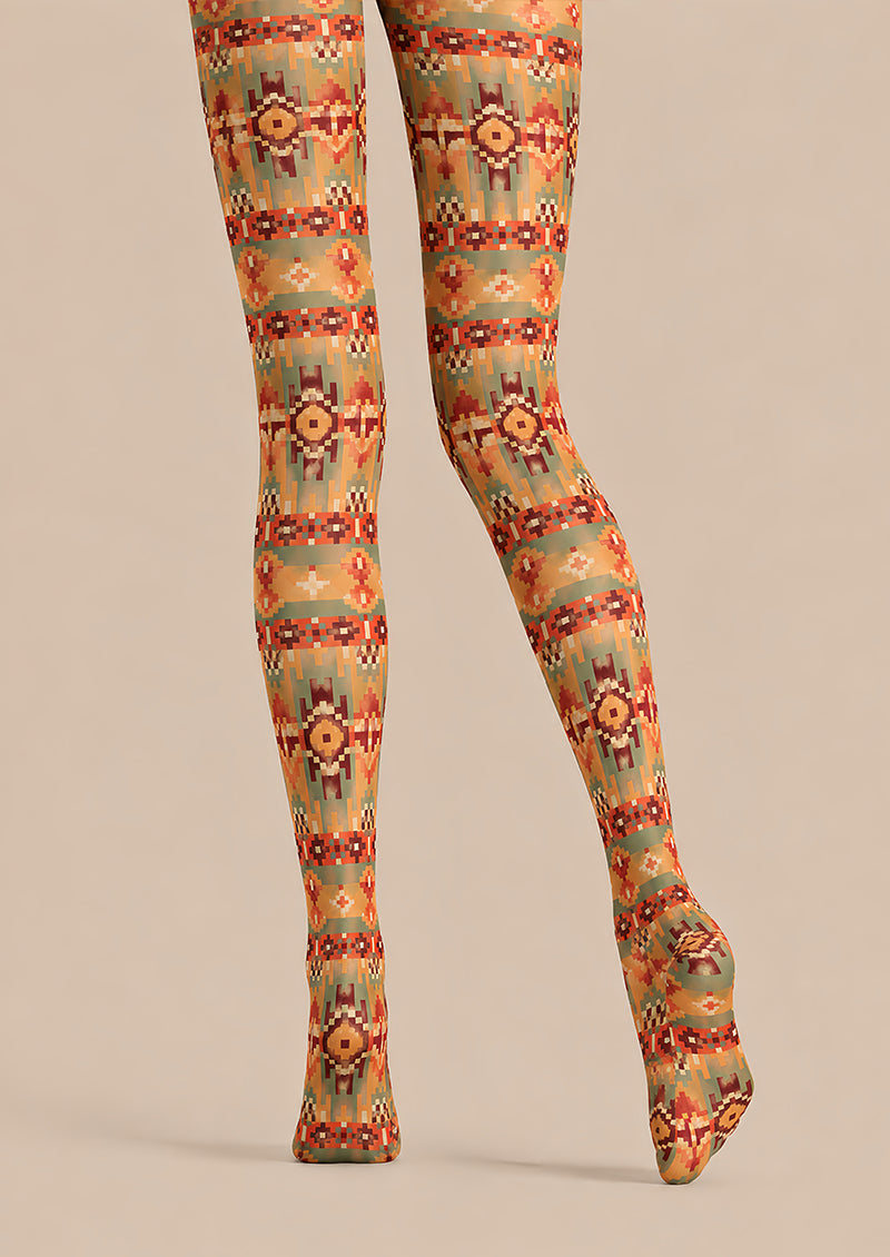 Bohemian Aztec Tights Hosiery Pantyhose L68-132