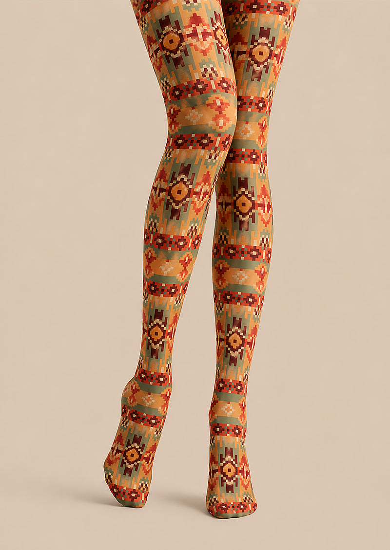 Bohemian Aztec Tights Hosiery Pantyhose L68-132
