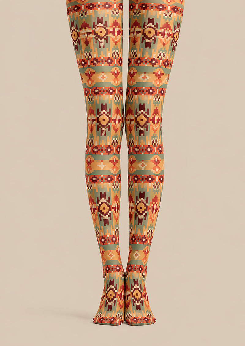 Bohemian Aztec Tights Hosiery Pantyhose L68-132