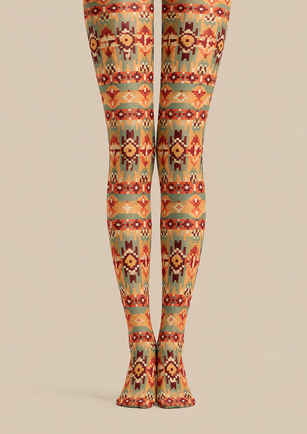Bohemian Aztec Tights Hosiery Pantyhose L68-132