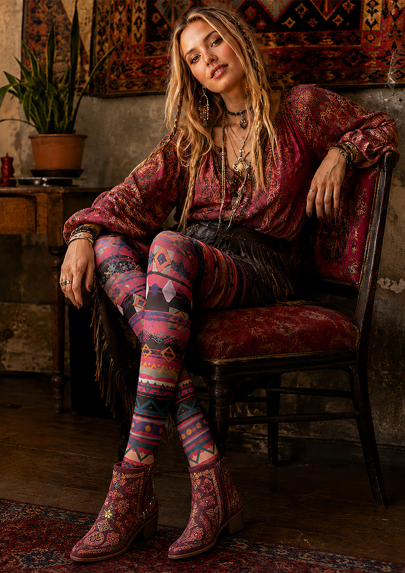 Boho Festival Tights Hosiery Pantyhose L68-134