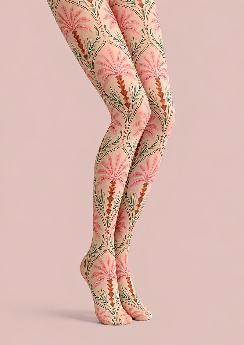 Folk Floral Tights Hosiery Pantyhose L68-135