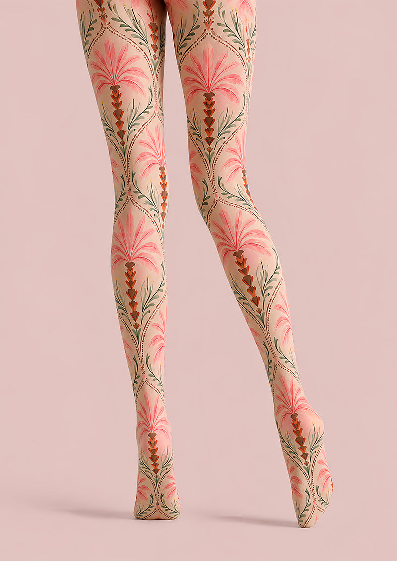Folk Floral Tights Hosiery Pantyhose L68-135