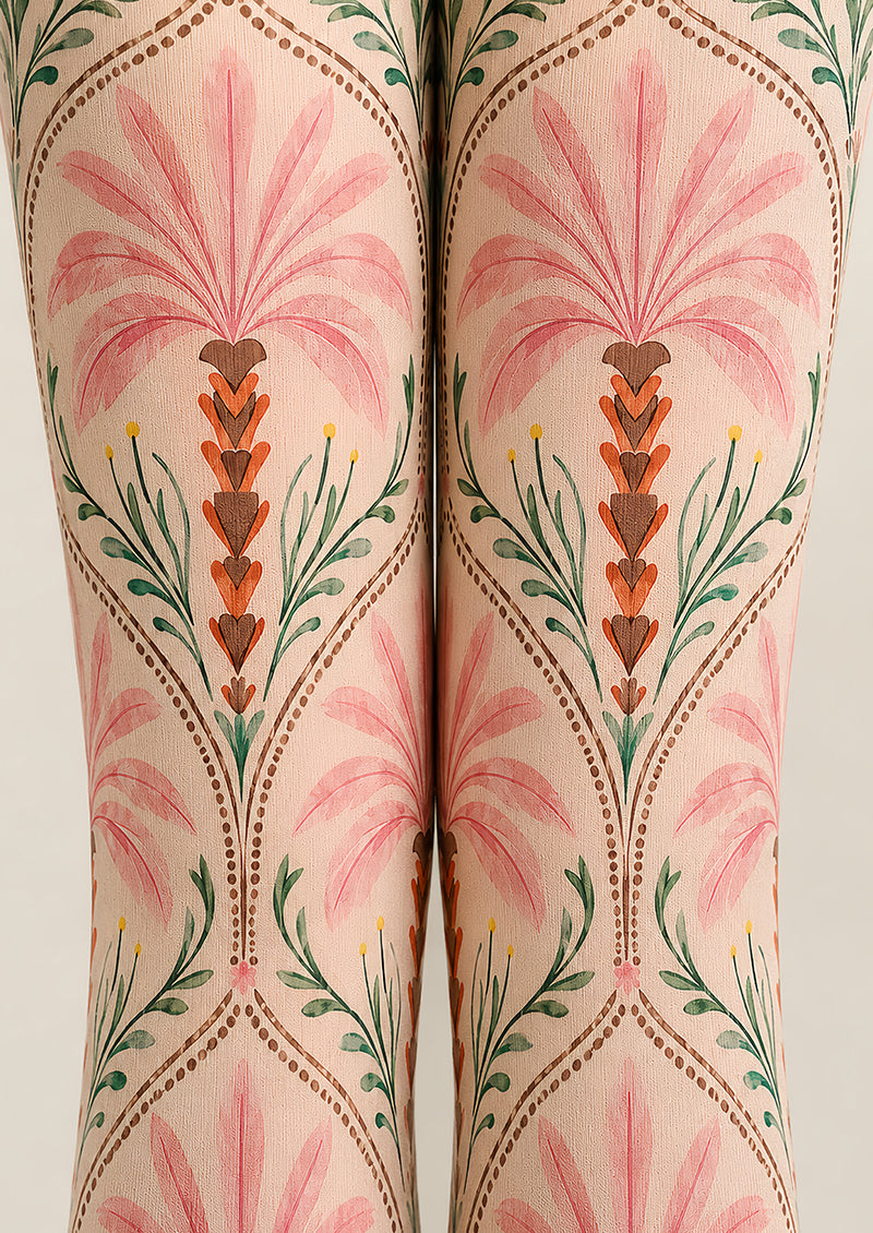 Folk Floral Tights Hosiery Pantyhose L68-135