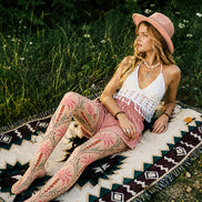 Folk Floral Tights Hosiery Pantyhose L68-135
